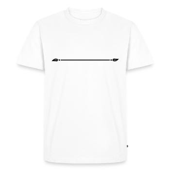 Line Leaves Leaf Decor Stroke Decoration - Men's Premium Organic T-Shirt - white - Front - Nico (187cm)