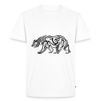 Tatouage tribal d’ours - T-shirt Premium bio Homme - blanc - Devant - Nico (187cm)