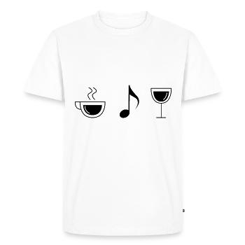 Vin de café et musique - - T-shirt Premium bio Homme - blanc - Devant - Nico (187cm)