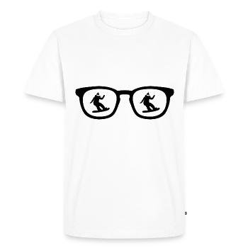 Lunettes de soleil et snowboard 1 - - T-shirt Premium bio Homme - blanc - Devant - Nico (187cm)
