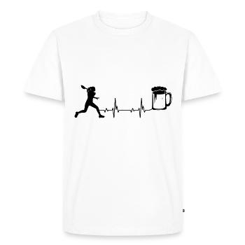 Heartbeat Beer and Tennis - - Men's Premium Organic T-Shirt - white - Front - Nico (187cm)