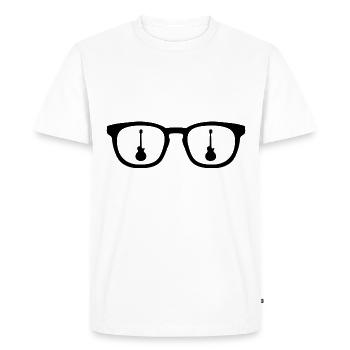 Lunettes de soleil et guitare - - T-shirt Premium bio Homme - blanc - Devant - Nico (187cm)
