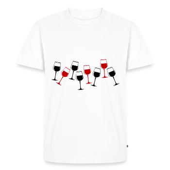 Wine Red Wine Glass - Men's Premium Organic T-Shirt - white - Front - Nico (187cm)