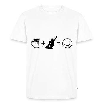 Beer Smile Face et Snowboard - - T-shirt Premium bio Homme - blanc - Devant - Nico (187cm)