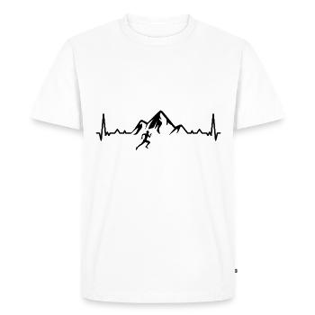 Heartbeat Mountain 1 et courses - (2) - T-shirt Premium bio Homme - blanc - Devant - Nico (187cm)