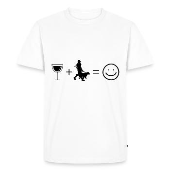 Wine Smile Face and Dog 2 - - Men's Premium Organic T-Shirt - white - Front - Nico (187cm)
