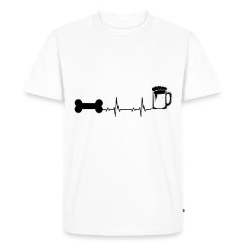 Heartbeat Bière et Chien - - T-shirt Premium bio Homme - blanc - Devant - Nico (187cm)