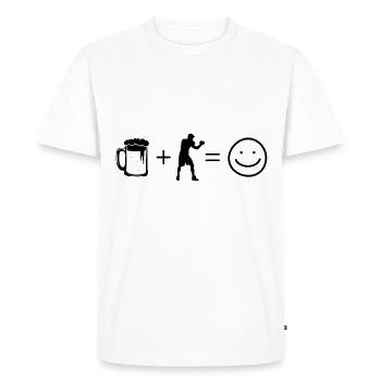 Beer Smile Face et boîtes - - T-shirt Premium bio Homme - blanc - Devant - Nico (187cm)