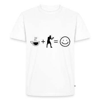 Café Smile Face et Boîtes - - T-shirt Premium bio Homme - blanc - Devant - Nico (187cm)