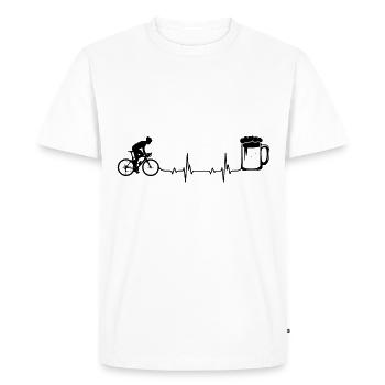 Heartbeat Bière et Cyclisme - - T-shirt Premium bio Homme - blanc - Devant - Nico (187cm)