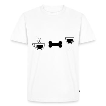 Café vin et chien - (do) - T-shirt Premium bio Homme - blanc - Devant - Nico (187cm)