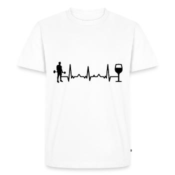 Heartbeat Wine and Fitness - - Men's Premium Organic T-Shirt - white - Front - Nico (187cm)