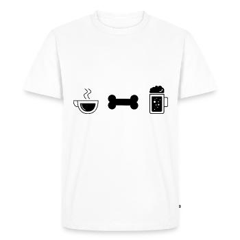 Café bière et chien - - T-shirt Premium bio Homme - blanc - Devant - Nico (187cm)