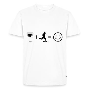 Wine Smile Face et Football 1 - - T-shirt Premium bio Homme - blanc - Devant - Nico (187cm)