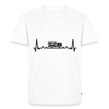 Heartbeat and Firefighter Brigader - (2) - Men's Premium Organic T-Shirt - white - Front - Nico (187cm)