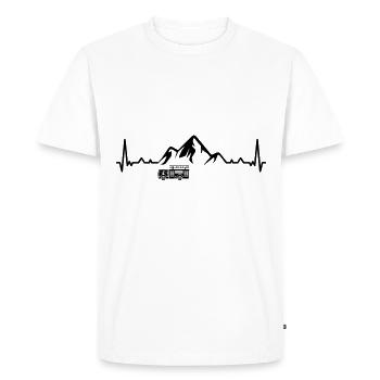 Heartbeat Mountain 1 and Fire Brigade Brigader - (2) - Men's Premium Organic T-Shirt - white - Front - Nico (187cm)