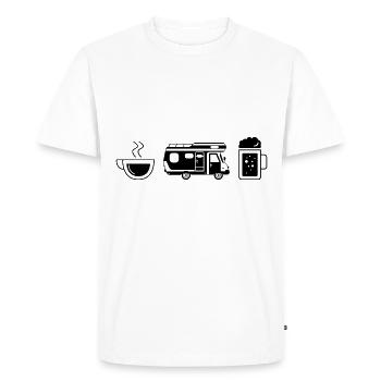 Coffee beer and camping - (3) - Men's Premium Organic T-Shirt - white - Front - Nico (187cm)