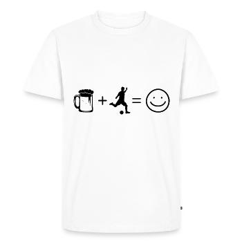 Beer Smile Face et Football 1 - - T-shirt Premium bio Homme - blanc - Devant - Nico (187cm)