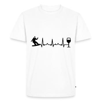 Vin Heartbeat et snowboard - - T-shirt Premium bio Homme - blanc - Devant - Nico (187cm)