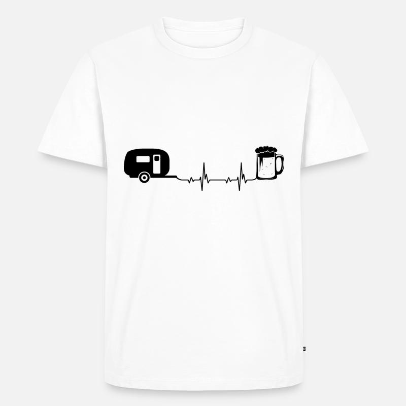 Camping und Bier - (2) - Männer Premium Bio T-Shirt - Weiß