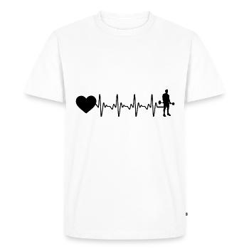 Heartbeat heart and fitness - - Men's Premium Organic T-Shirt - white - Front - Nico (187cm)