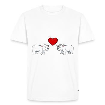 Polar Bear Comic Couple Amour - T-shirt Premium bio Homme - blanc - Devant - Nico (187cm)