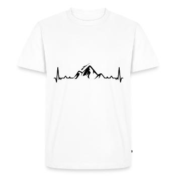 Heartbeat Mountain and Hunting - - Men's Premium Organic T-Shirt - white - Front - Nico (187cm)
