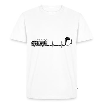 Heartbeat Beer et service d’incendie - (2) - T-shirt Premium bio Homme - blanc - Devant - Nico (187cm)