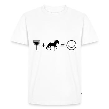 Wine Smile Face et Cheval - - T-shirt Premium bio Homme - blanc - Devant - Nico (187cm)