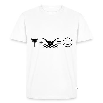 Wine Smile Face and Swimming - - Men's Premium Organic T-Shirt - white - Front - Nico (187cm)