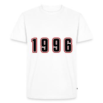 Numéro de l’année 1996 - T-shirt Premium bio Homme - blanc - Devant - Nico (187cm)