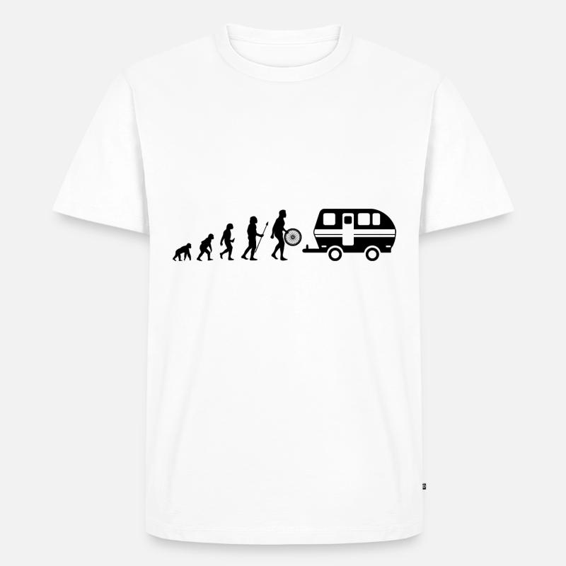 Camping Evolution - - Männer Premium Bio T-Shirt - Weiß