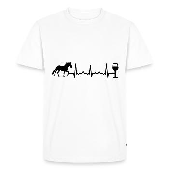 Heartbeat Vin et Cheval - (3) - T-shirt Premium bio Homme - blanc - Devant - Nico (187cm)