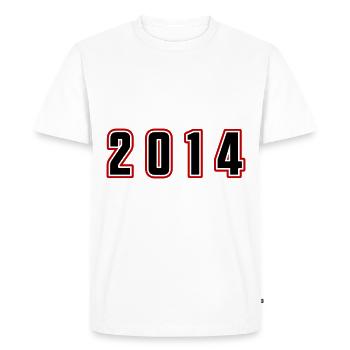 2014 Year Number - Men's Premium Organic T-Shirt - white - Front - Nico (187cm)