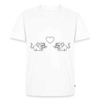 Mouse Comic Couple Love - Men's Premium Organic T-Shirt - white - Front - Nico (187cm)
