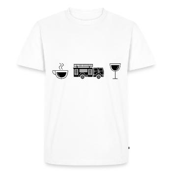 Coffee wine and fire brigade - (2) - Men's Premium Organic T-Shirt - white - Front - Nico (187cm)