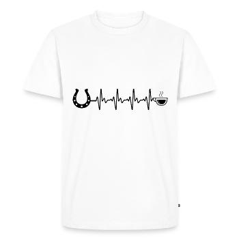 Heartbeat Café et Cheval - - T-shirt Premium bio Homme - blanc - Devant - Nico (187cm)