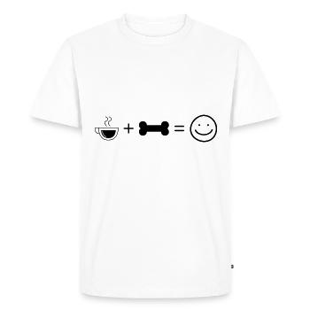 Coffee Smile Face and Dog 4 - - Men's Premium Organic T-Shirt - white - Front - Nico (187cm)