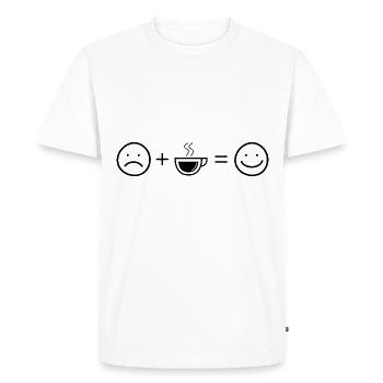 Smile Face et café - - T-shirt Premium bio Homme - blanc - Devant - Nico (187cm)