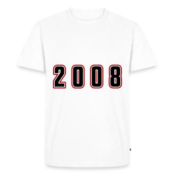 Numéro de l’année 2008 - T-shirt Premium bio Homme - blanc - Devant - Nico (187cm)