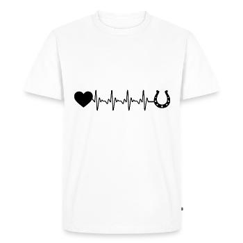 Cœur battant du cœur et cheval - - T-shirt Premium bio Homme - blanc - Devant - Nico (187cm)
