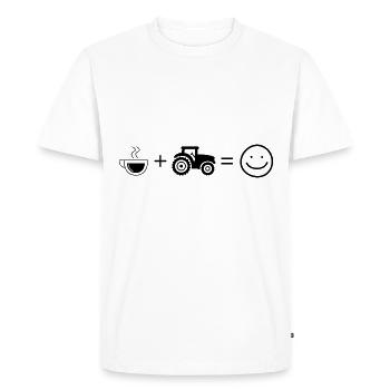 Coffee Smile Face and agriculture - - Men's Premium Organic T-Shirt - white - Front - Nico (187cm)