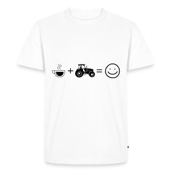 Coffee Smile Face and agriculture 1 - - Men's Premium Organic T-Shirt - white - Front - Nico (187cm)