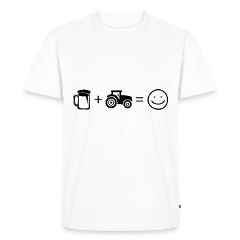 Beer Smile Face and Agriculture - - Men's Premium Organic T-Shirt - white - Front - Nico (187cm)