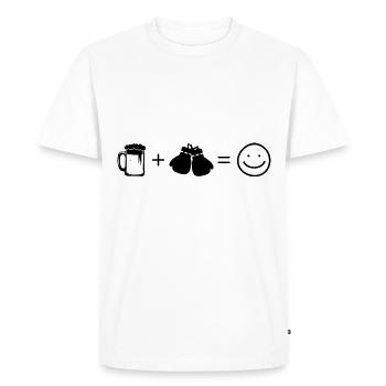 Beer Smile Face et Boîtes 1 - - T-shirt Premium bio Homme - blanc - Devant - Nico (187cm)