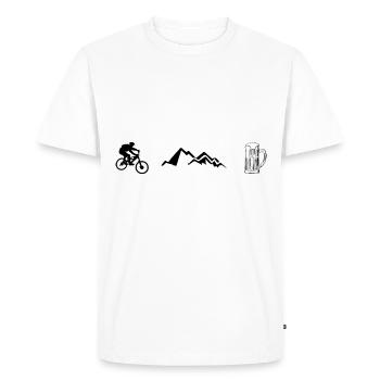 Radfahren, Berge und Bier - - Männer Premium Bio T-Shirt - Weiß - Vorne - Nico (187cm)