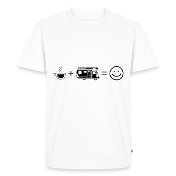 Coffee Smile Face and Camping - - Men's Premium Organic T-Shirt - white - Front - Nico (187cm)