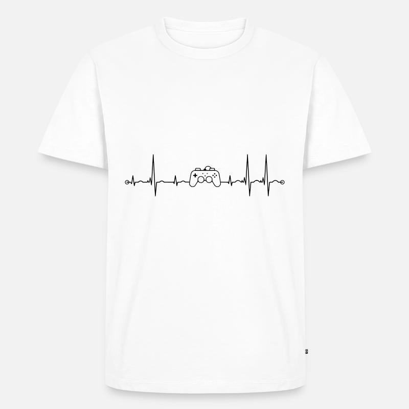 ekg controller Puls - Männer Premium Bio T-Shirt - Weiß