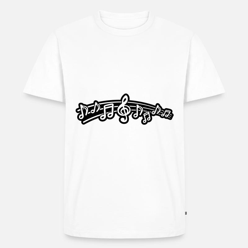 Clé de symbole de notes de musique - T-shirt Premium bio Homme - blanc
