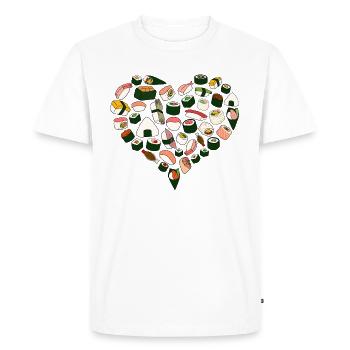 sushi love - Men's Premium Organic T-Shirt - white - Front - Nico (187cm)